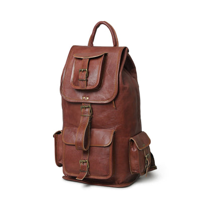 Classy Leather Bags Rictus Hiking Backpack- Walnut Brown - AVBL MRKT (3)
