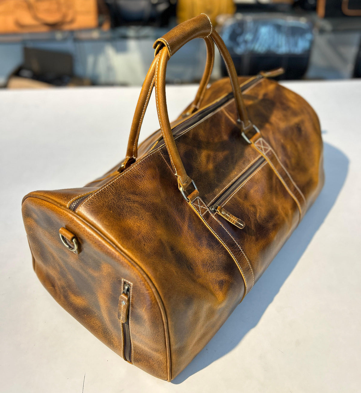 Classy Leather Bags Roosevelt Full Grain Buffalo Leather Duffle - AVBL MRKT (3)