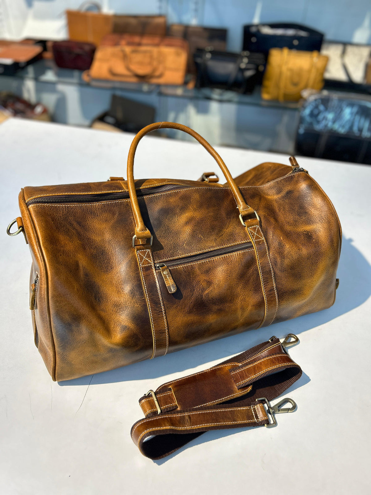 Classy Leather Bags Roosevelt Full Grain Buffalo Leather Duffle - AVBL MRKT (4)