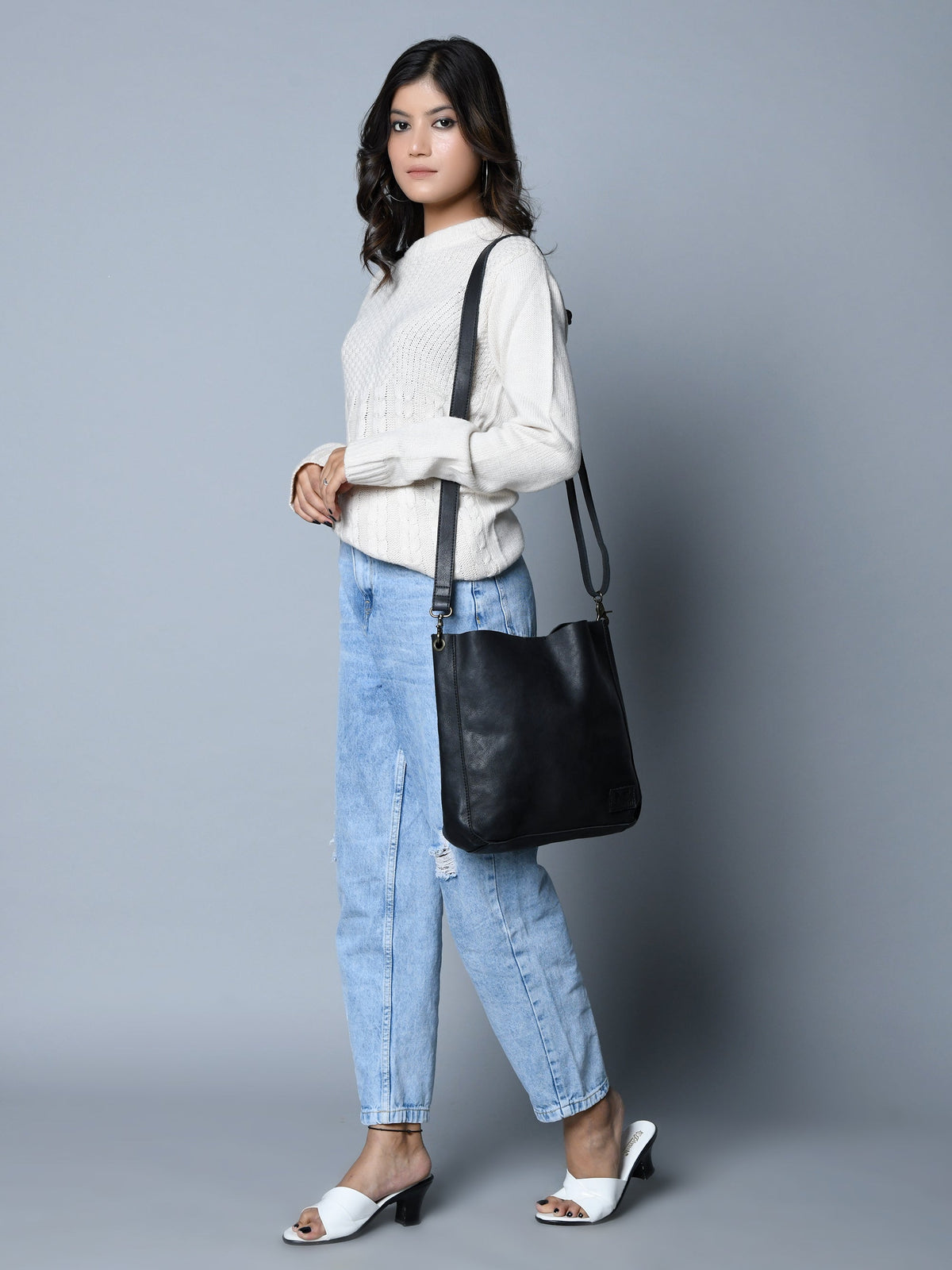 Classy Leather Bags Serenity Everyday Crossbody Sling, Black - AVBL MRKT (2)