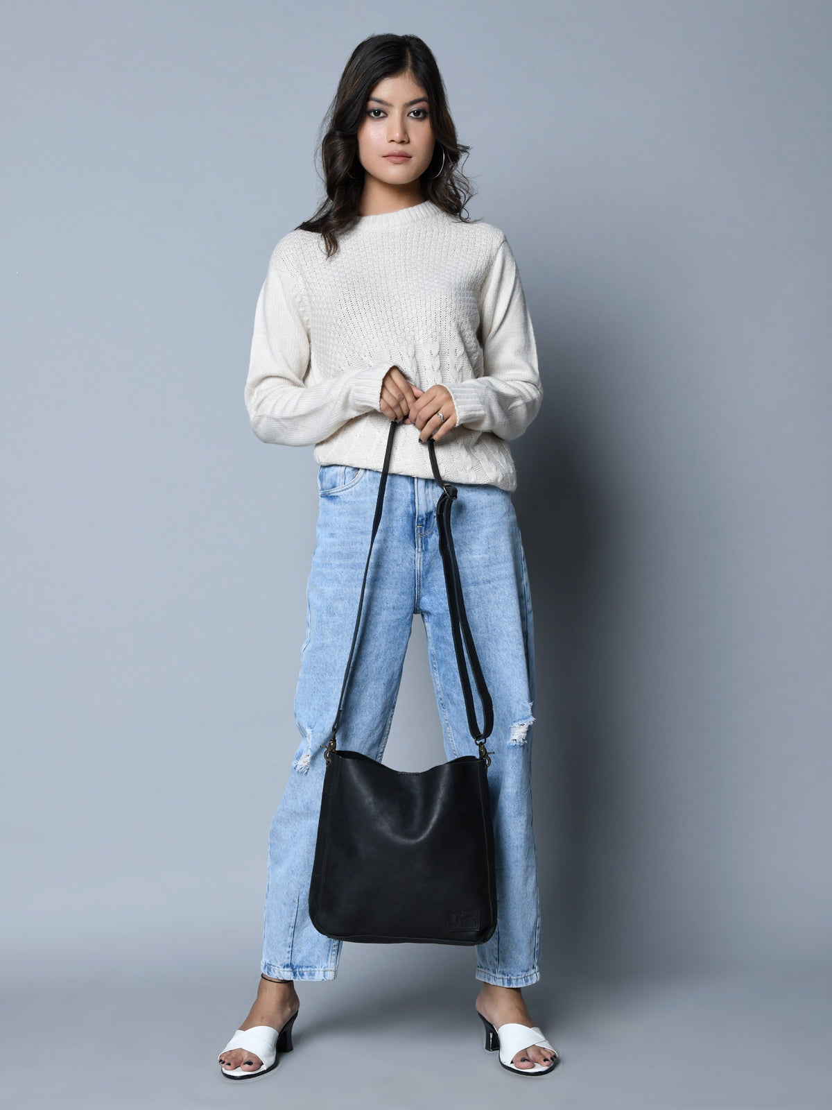 Classy Leather Bags Serenity Everyday Crossbody Sling, Black - AVBL MRKT (9)