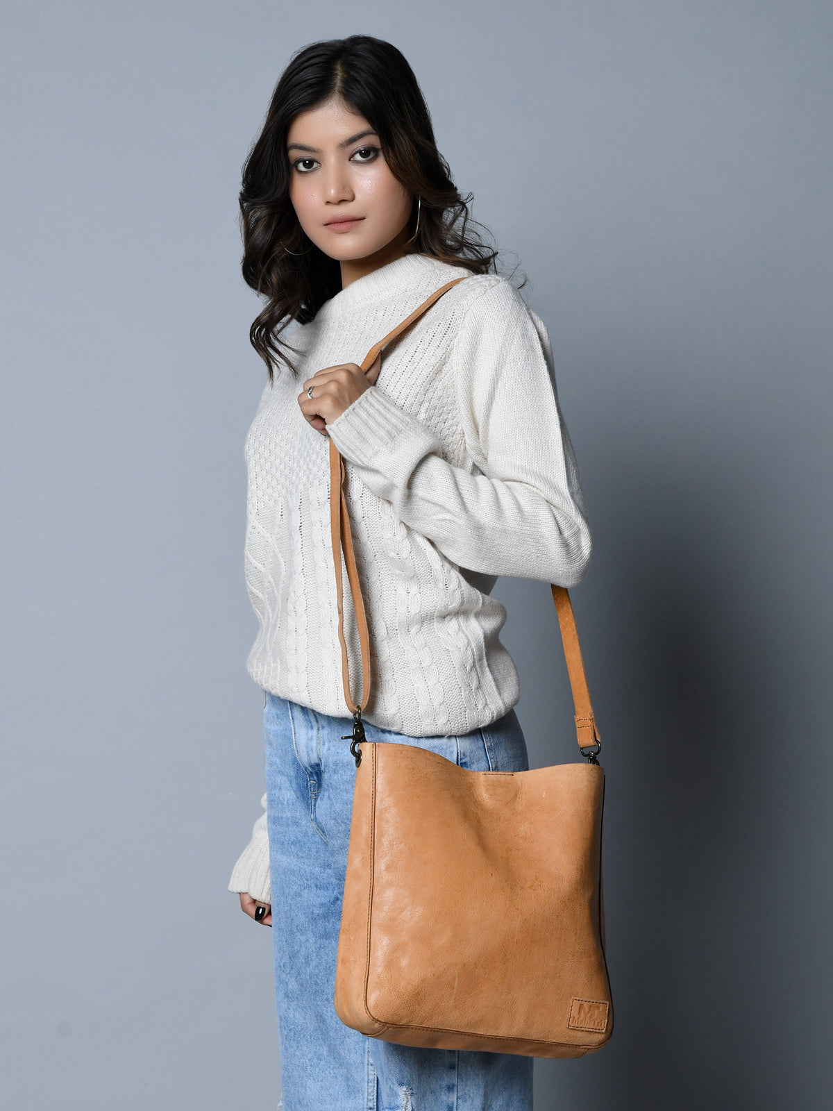 Classy Leather Bags Serenity Everyday Crossbody Sling, Tan - AVBL MRKT (3)
