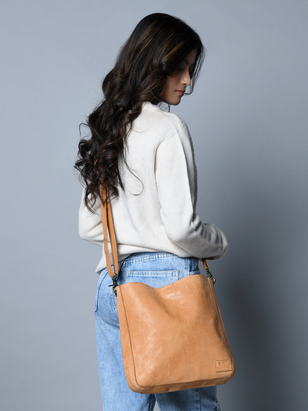 Classy Leather Bags Serenity Everyday Crossbody Sling, Tan - AVBL MRKT (5)