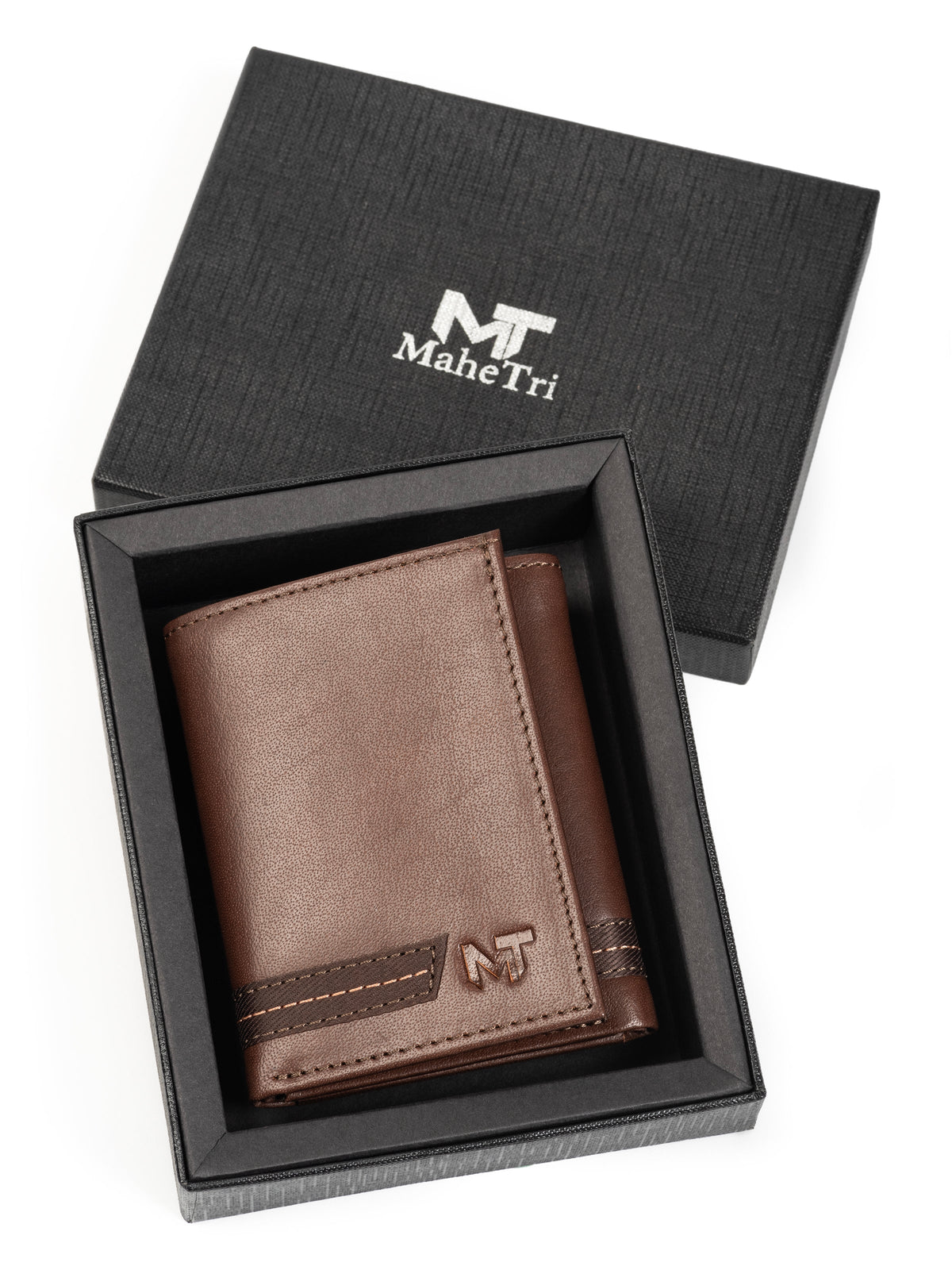 Classy Leather Bags SleekCut Tri-Fold Wallet - Brown - AVBL MRKT (2)
