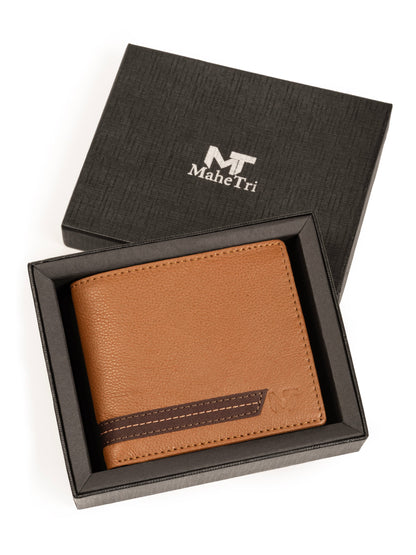 Classy Leather Bags Stripe Brown Men's Wallet - AVBL MRKT (3)