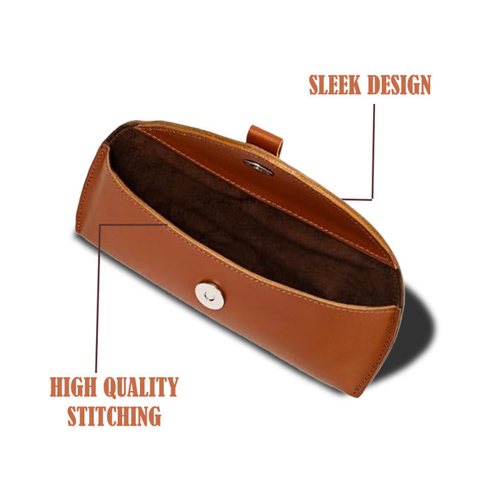 Classy Leather Bags Tan Leather Sunglasses Case - AVBL MRKT (4)