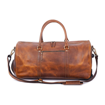 Classy Leather Bags Tan Leather Trolley Bag 44L - AVBL MRKT (1)