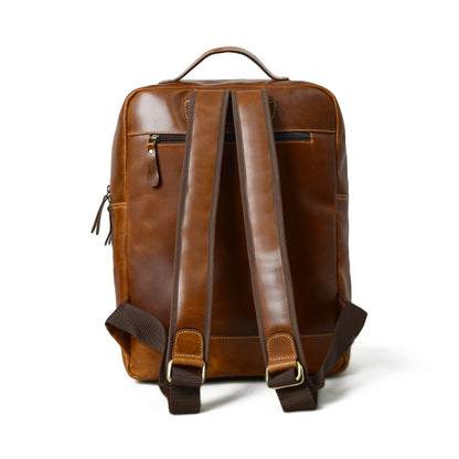 Classy Leather Bags Tan Portland Laptop Backpack - AVBL MRKT (10)