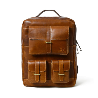 Classy Leather Bags Tan Portland Laptop Backpack - AVBL MRKT (2)