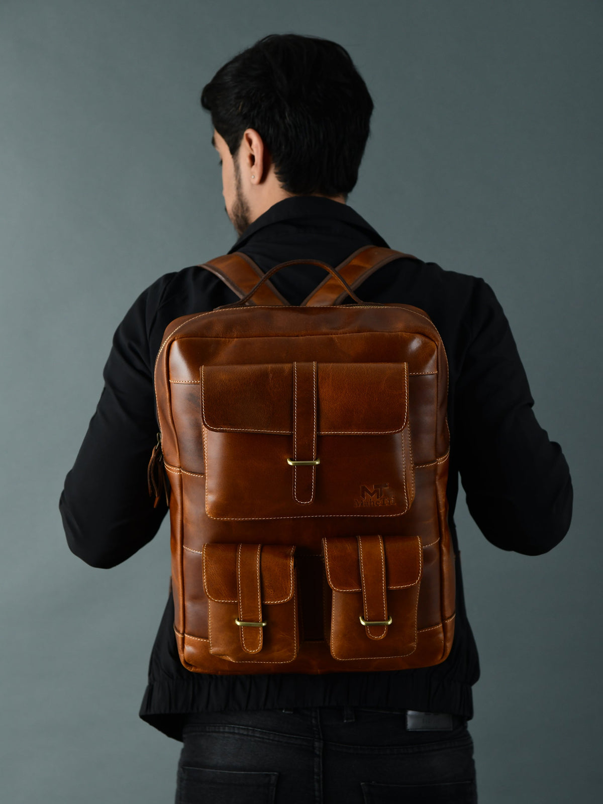 Classy Leather Bags Tan Portland Laptop Backpack - AVBL MRKT (3)