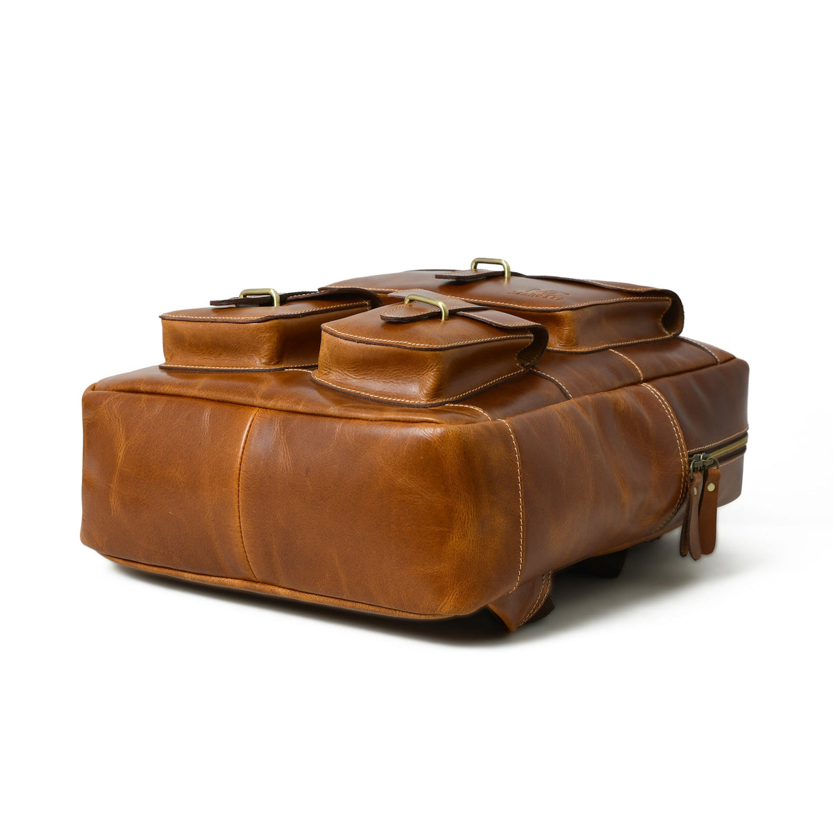 Classy Leather Bags Tan Portland Laptop Backpack - AVBL MRKT (8)
