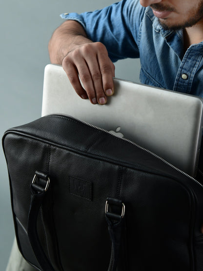 Classy Leather Bags Texas Black Leather Briefcase - AVBL MRKT (10)