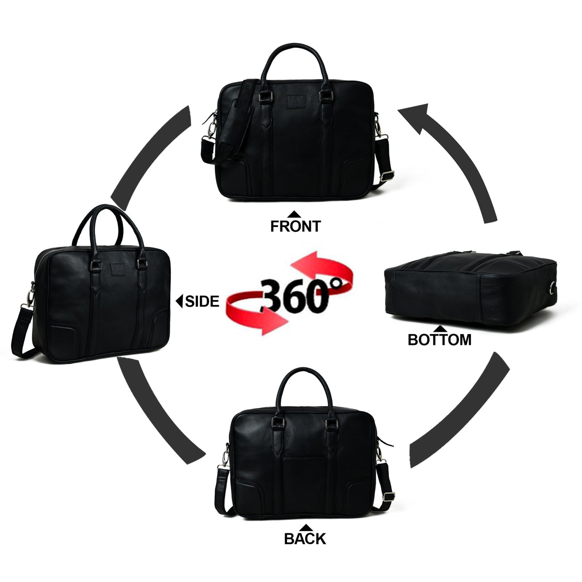 Classy Leather Bags Texas Black Leather Briefcase - AVBL MRKT (12)