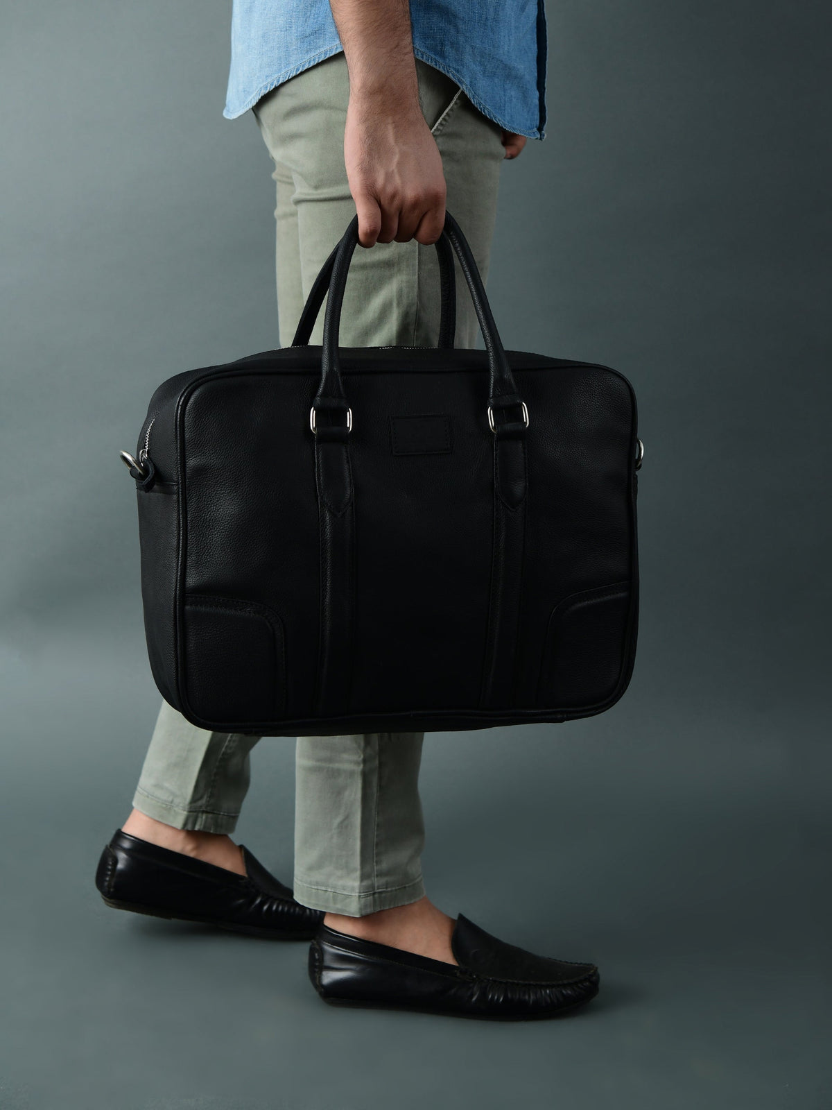 Classy Leather Bags Texas Black Leather Briefcase - AVBL MRKT (2)
