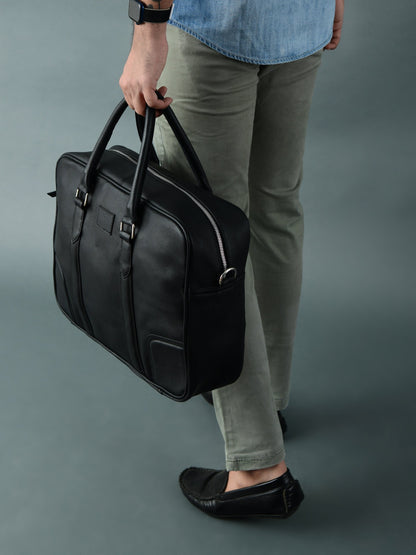 Classy Leather Bags Texas Black Leather Briefcase - AVBL MRKT (5)