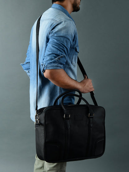 Classy Leather Bags Texas Black Leather Briefcase - AVBL MRKT (6)