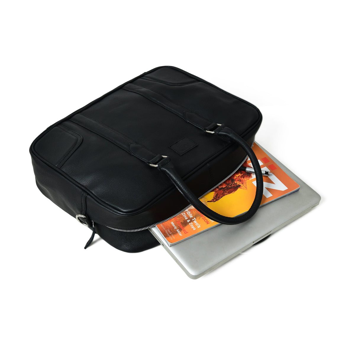 Classy Leather Bags Texas Black Leather Briefcase - AVBL MRKT (8)
