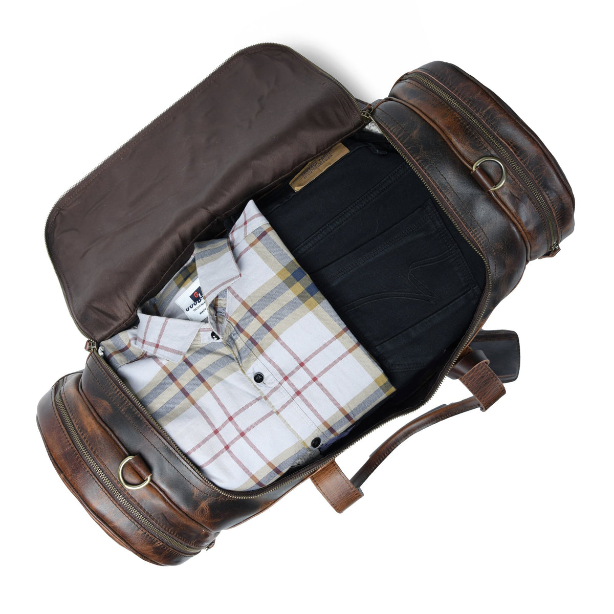 Classy Leather Bags Textured Carter Duffel - AVBL MRKT (3)