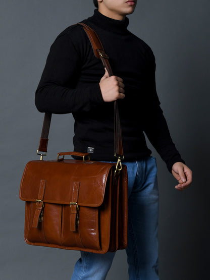 Classy Leather Bags The Architect Brown Executive - AVBL MRKT (3)