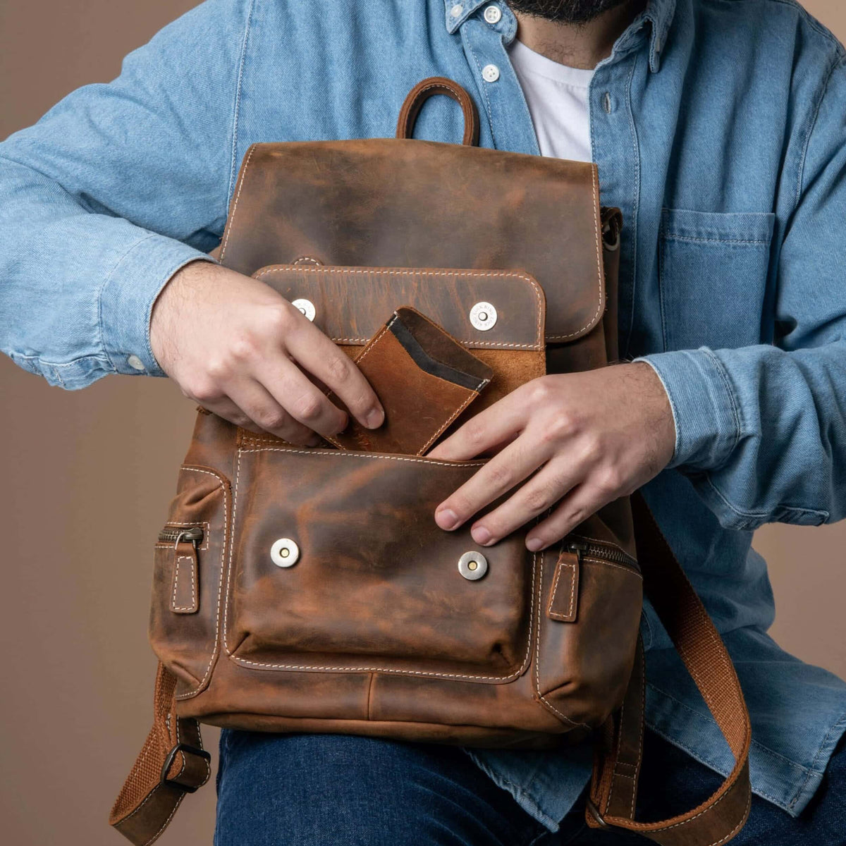 Classy Leather Bags The Armstrong Buffalo Backpack - AVBL MRKT (3)