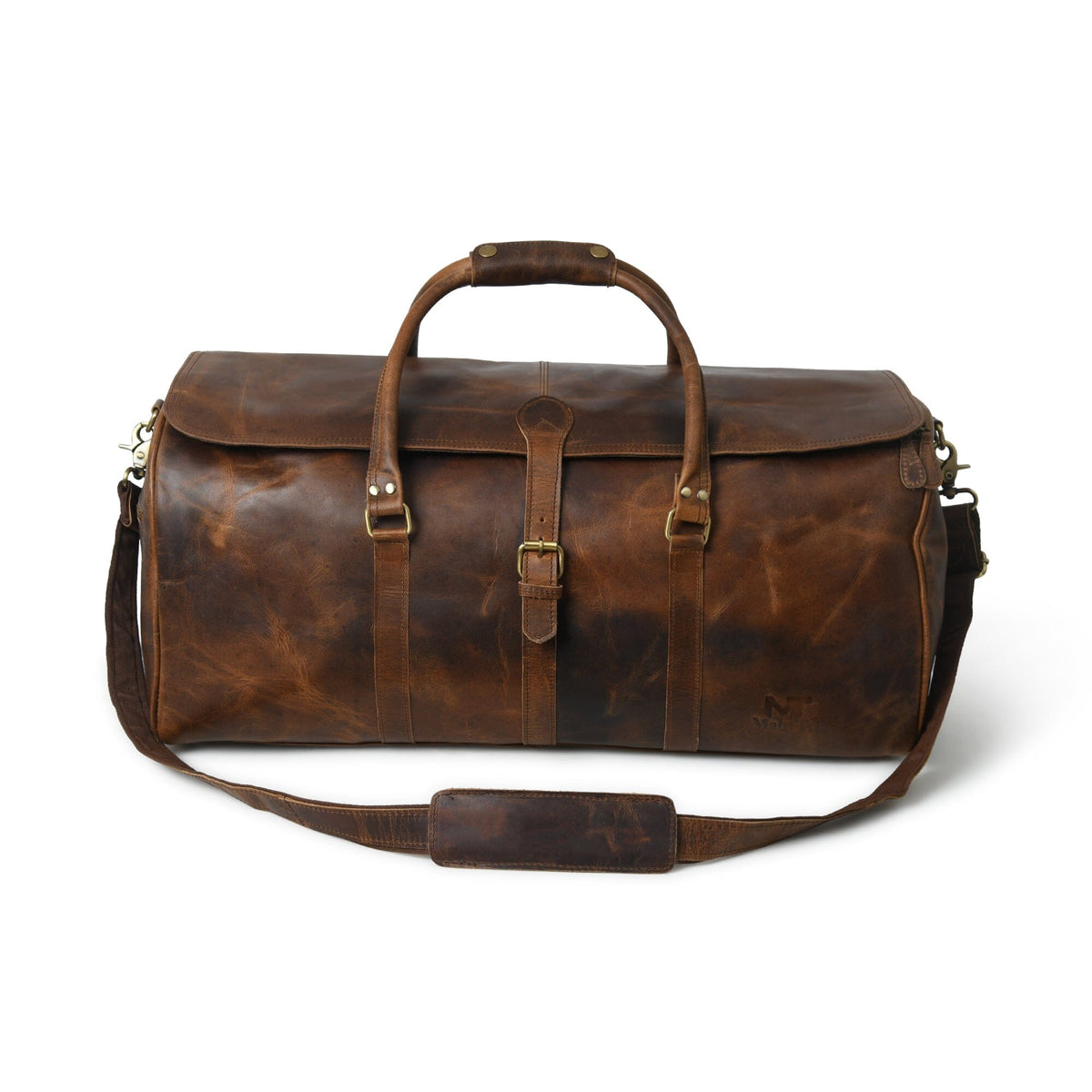 Classy Leather Bags The Bolton Flap Duffel- Brown - AVBL MRKT (1)