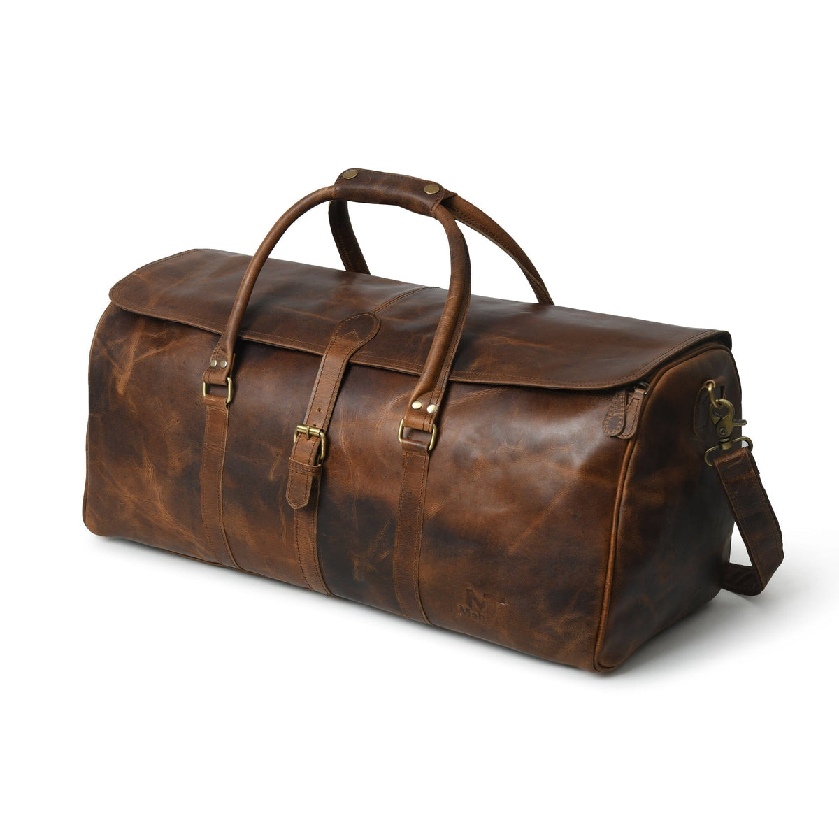 Classy Leather Bags The Bolton Flap Duffel- Brown - AVBL MRKT (4)