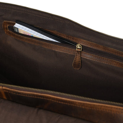 Classy Leather Bags The Bolton Flap Duffel- Brown - AVBL MRKT (9)