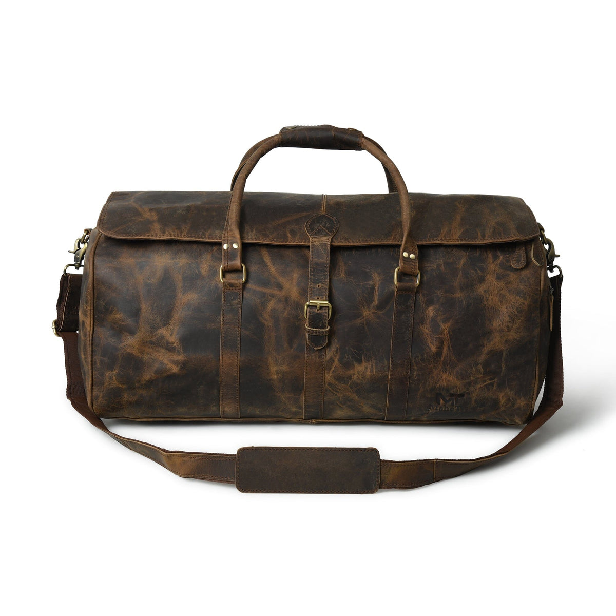 Classy Leather Bags The Bolton Flap Duffel- Dark Brown - AVBL MRKT (1)