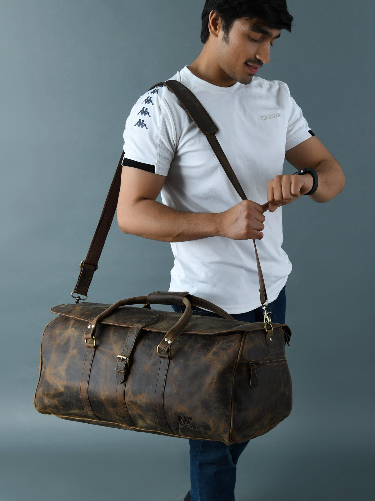 Classy Leather Bags The Bolton Flap Duffel- Dark Brown - AVBL MRKT (3)