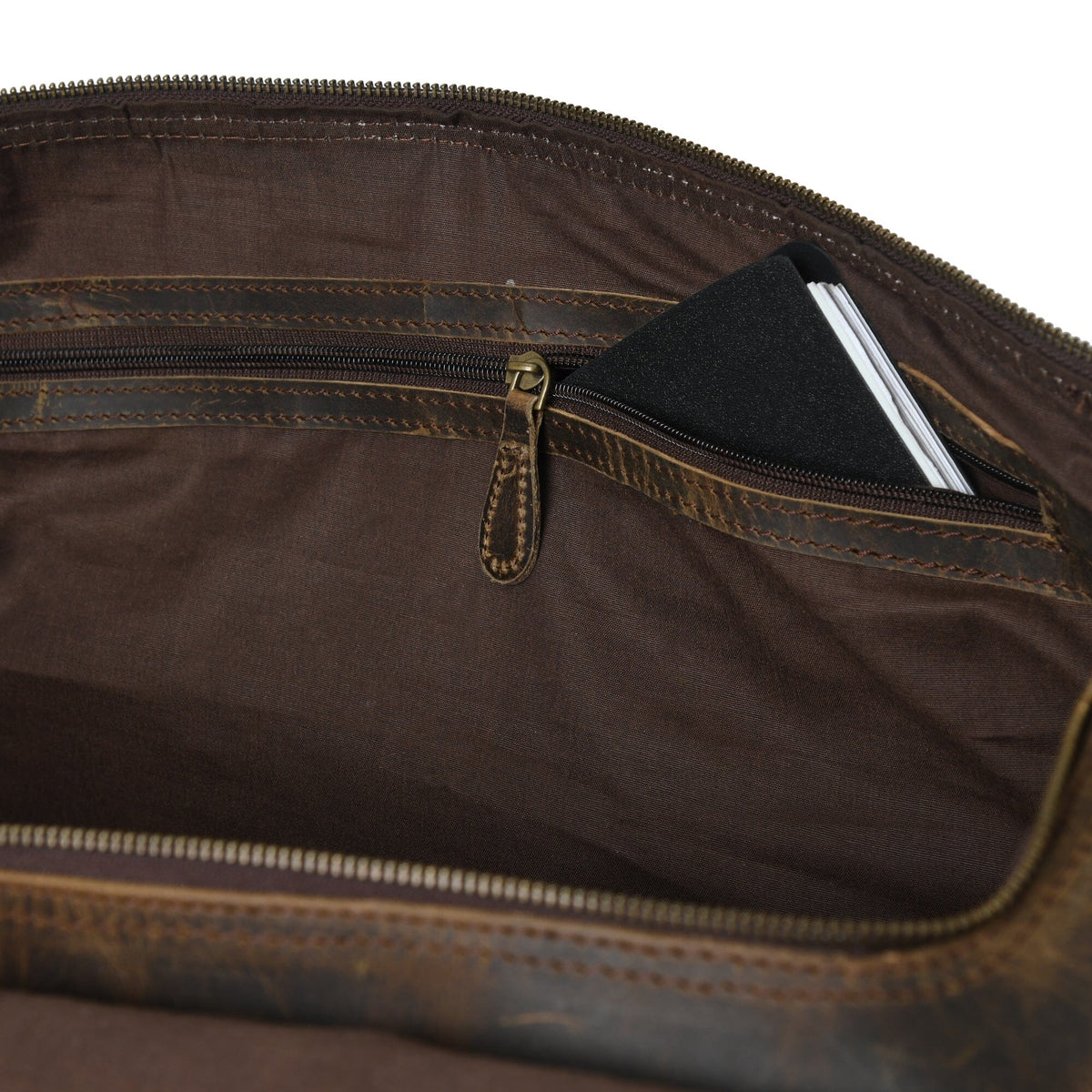 Classy Leather Bags The Bolton Flap Duffel- Dark Brown - AVBL MRKT (8)