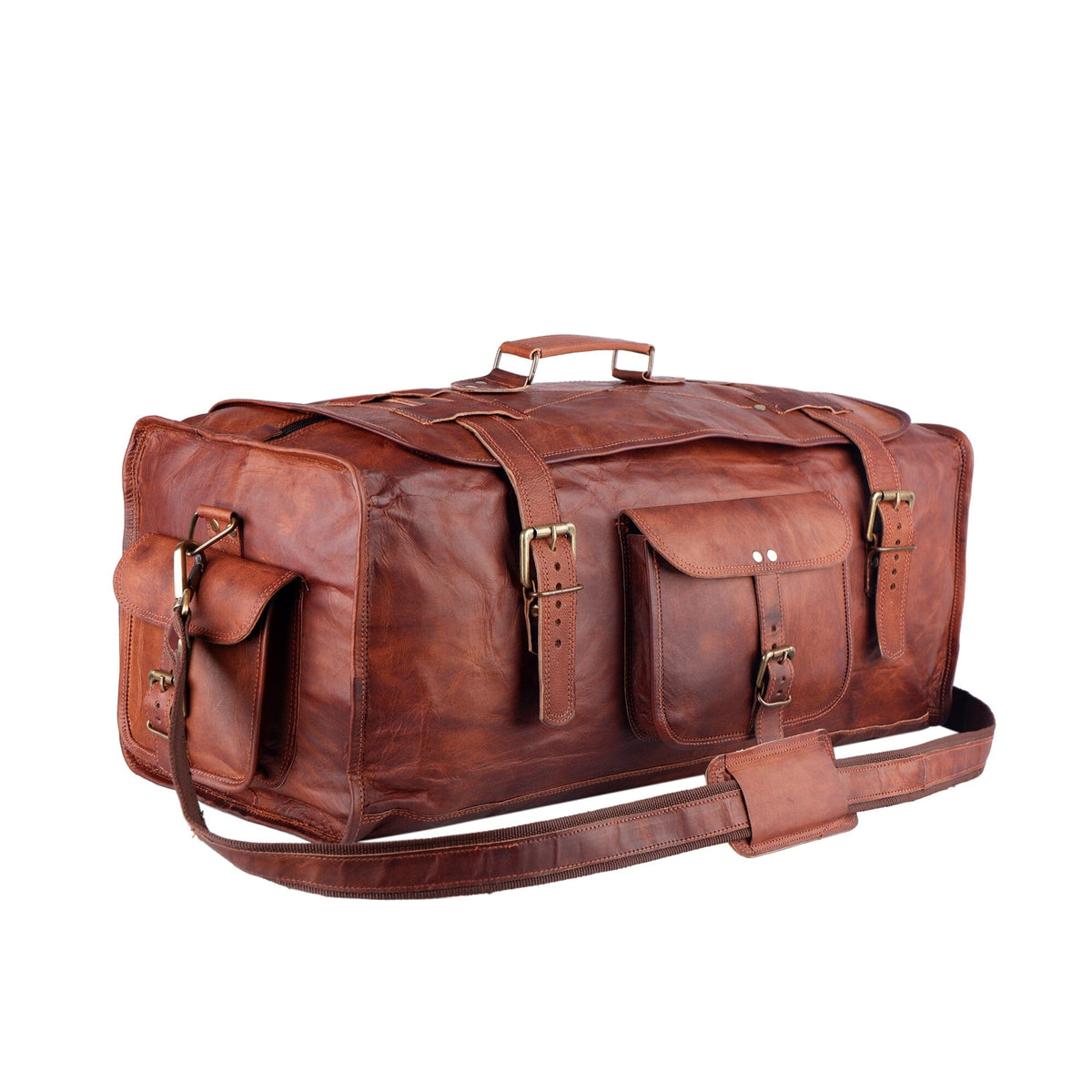 Classy Leather Bags The Bruno Flap Duffel - AVBL MRKT (1)