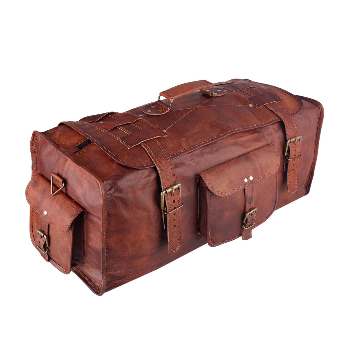 Classy Leather Bags The Bruno Flap Duffel - AVBL MRKT (4)