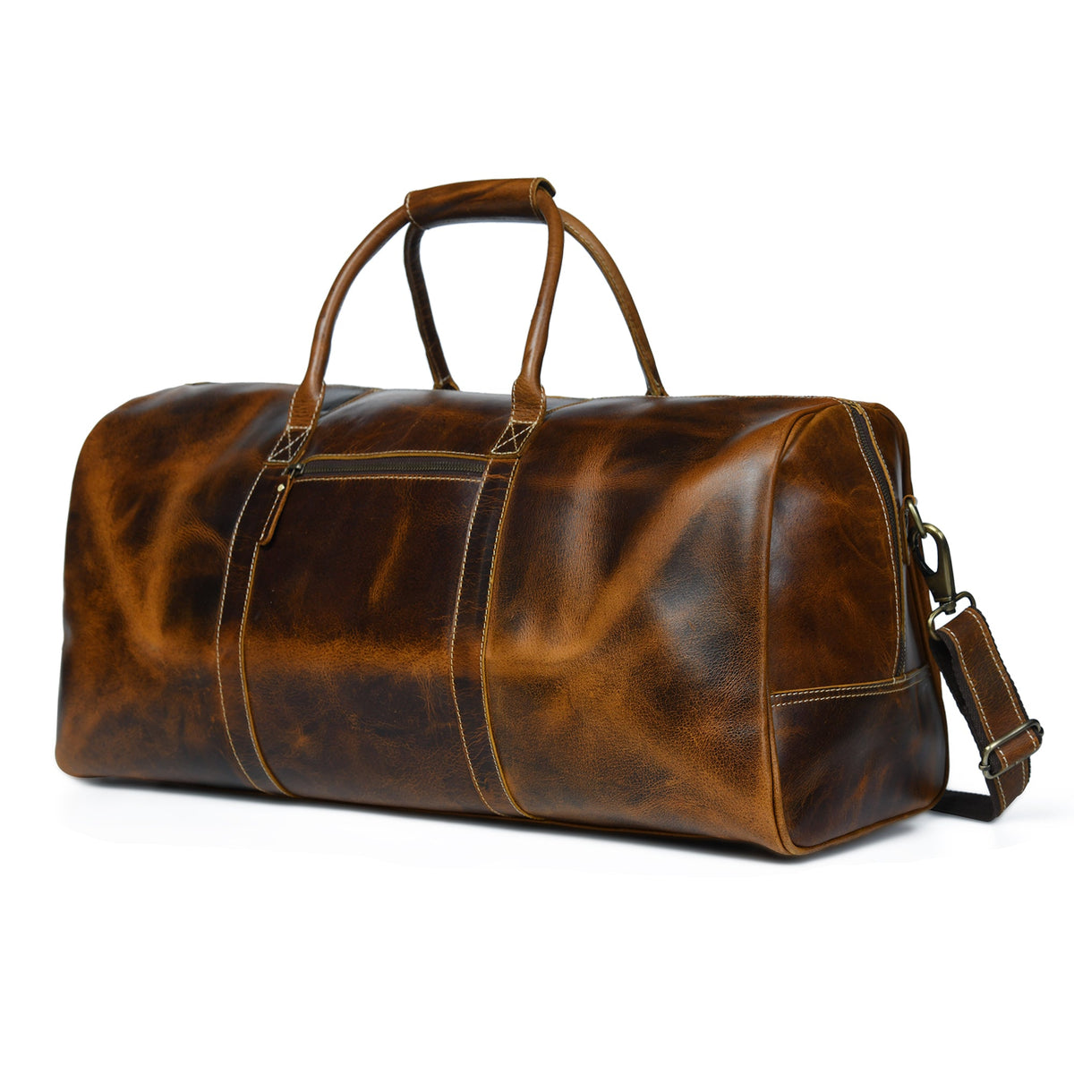 Classy Leather Bags The Buffalo Traveller- Caramel - AVBL MRKT (2)