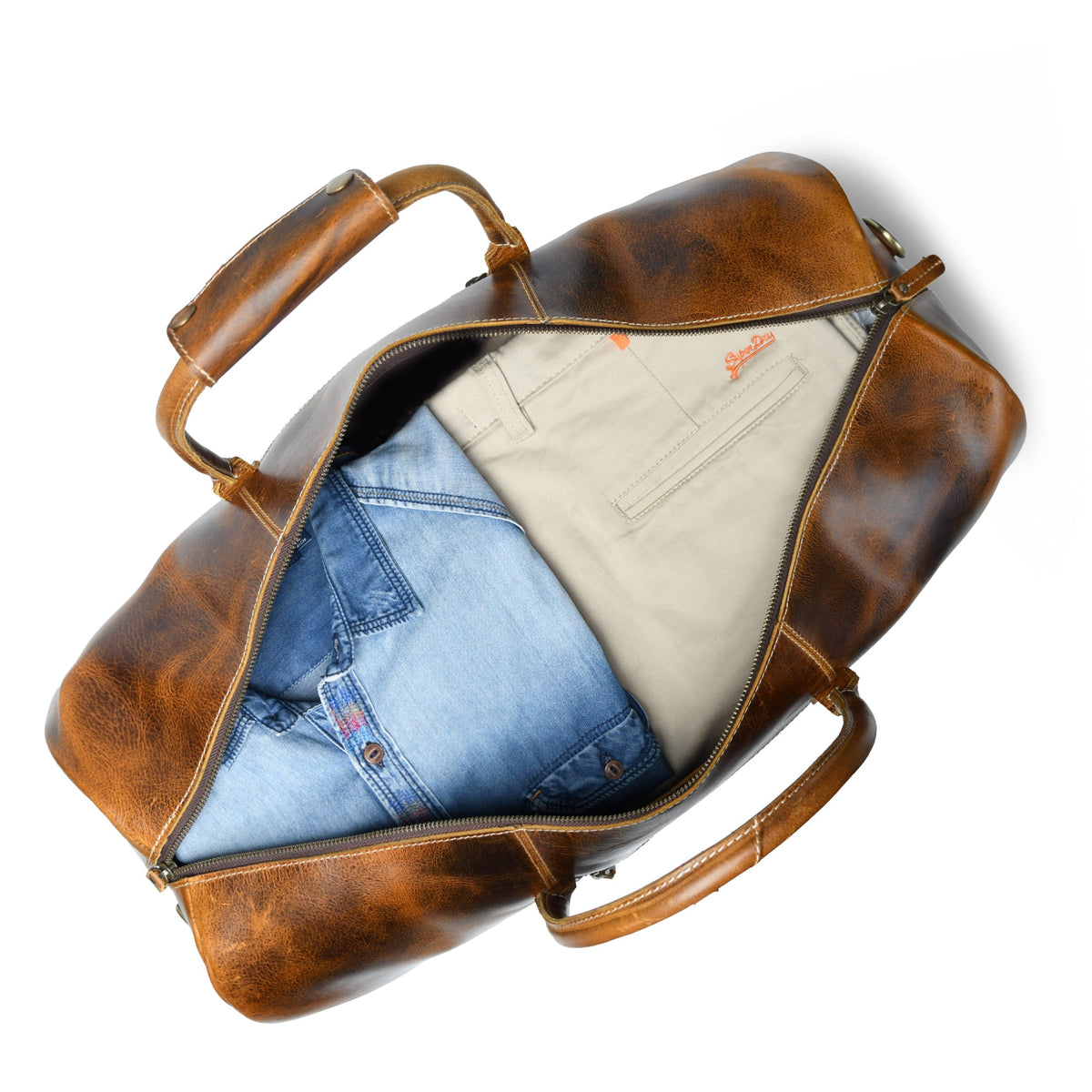 Classy Leather Bags The Buffalo Traveller- Caramel - AVBL MRKT (3)