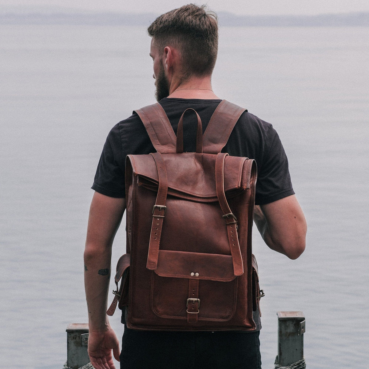 Classy Leather Bags The Chavez Roll Top Backpack - AVBL MRKT (1)