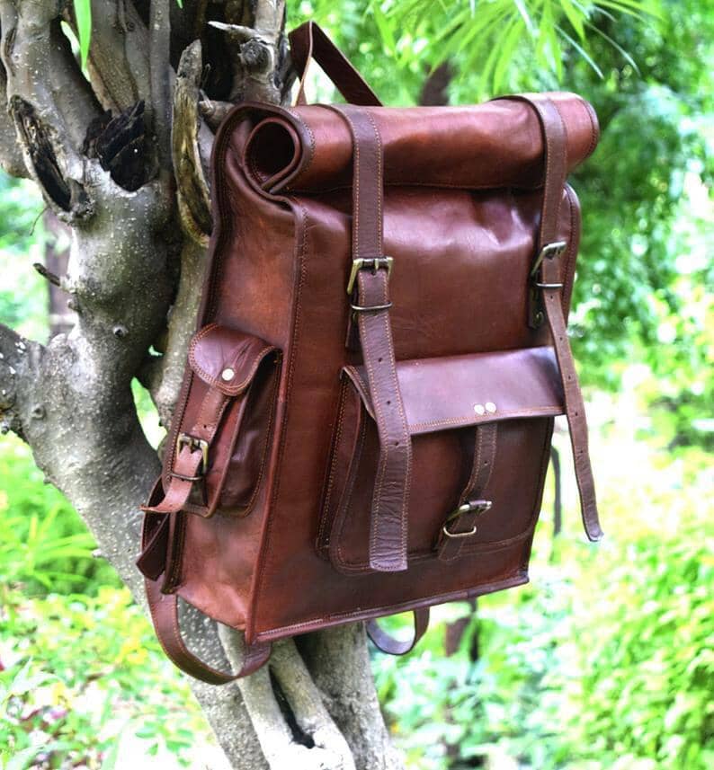 Classy Leather Bags The Chavez Roll Top Backpack - AVBL MRKT (2)
