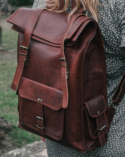 Classy Leather Bags The Chavez Roll Top Backpack - AVBL MRKT (3)