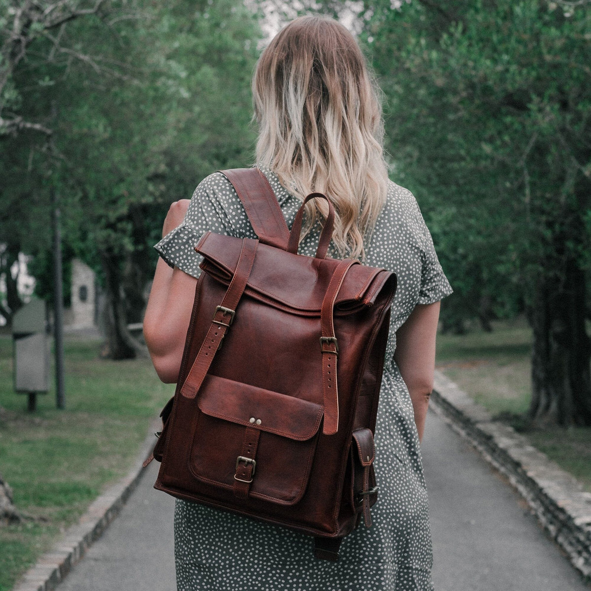 Classy Leather Bags The Chavez Roll Top Backpack - AVBL MRKT (4)