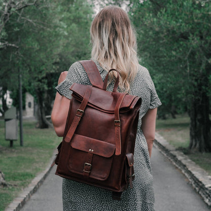 Classy Leather Bags The Chavez Roll Top Backpack - AVBL MRKT (4)
