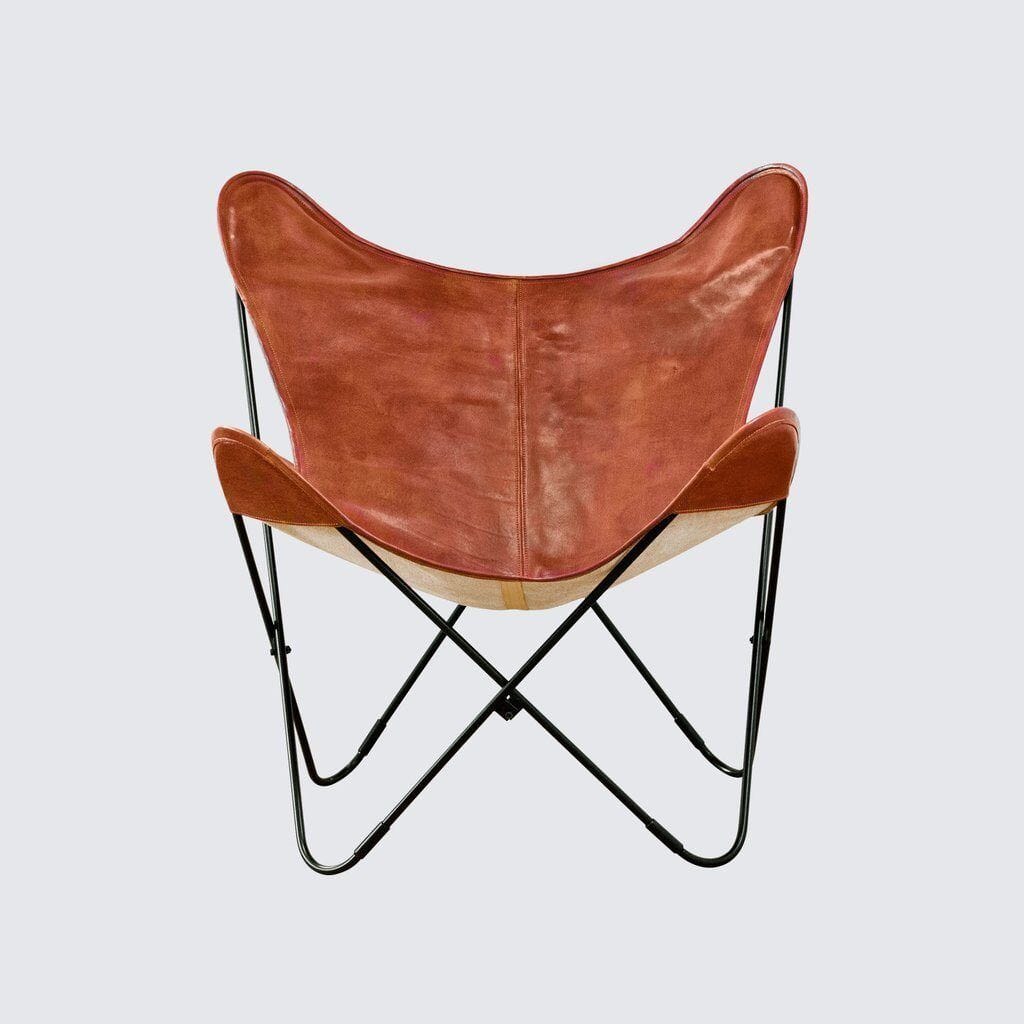 Classy Leather Bags The Cognac Vintage Butterfly Chair - AVBL MRKT (5)