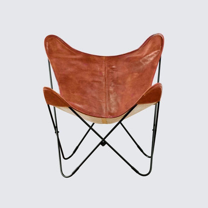 Classy Leather Bags The Cognac Vintage Butterfly Chair - AVBL MRKT (5)