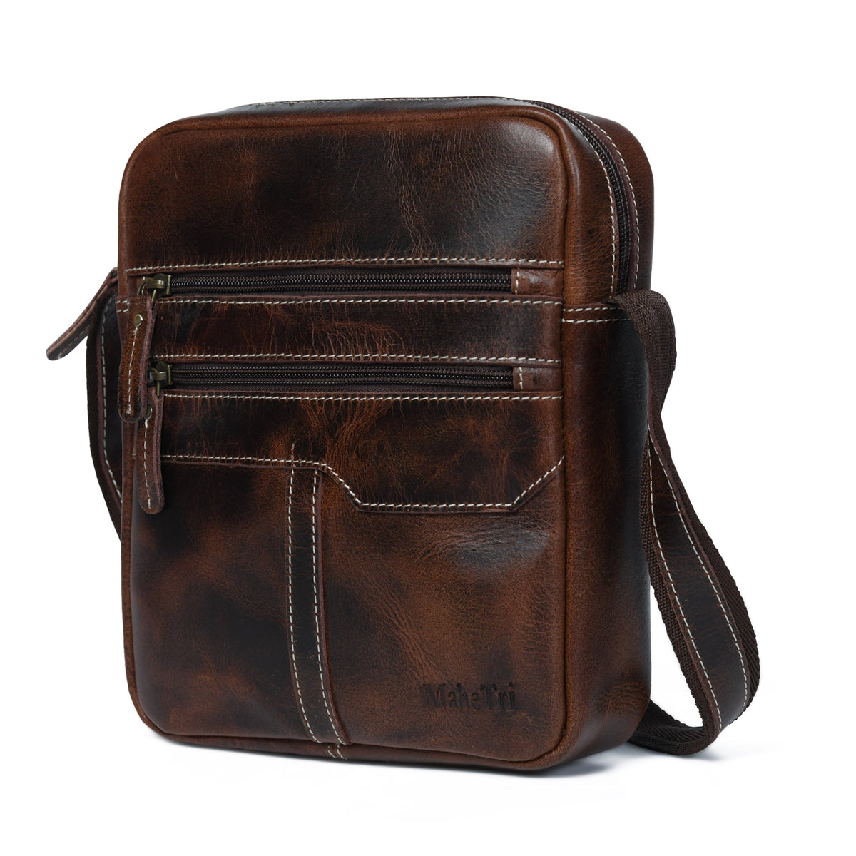 Classy Leather Bags The Compact Messenger- Dark Brown - AVBL MRKT (1)