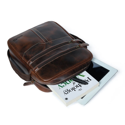 Classy Leather Bags The Compact Messenger- Dark Brown - AVBL MRKT (2)