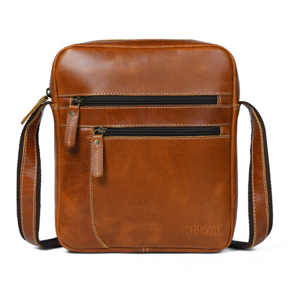 Classy Leather Bags The Compact Messenger- Tan - AVBL MRKT (3)
