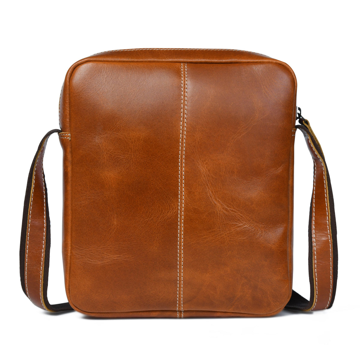 Classy Leather Bags The Compact Messenger- Tan - AVBL MRKT (5)