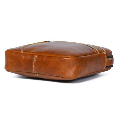 Classy Leather Bags The Compact Messenger- Tan - AVBL MRKT (6)