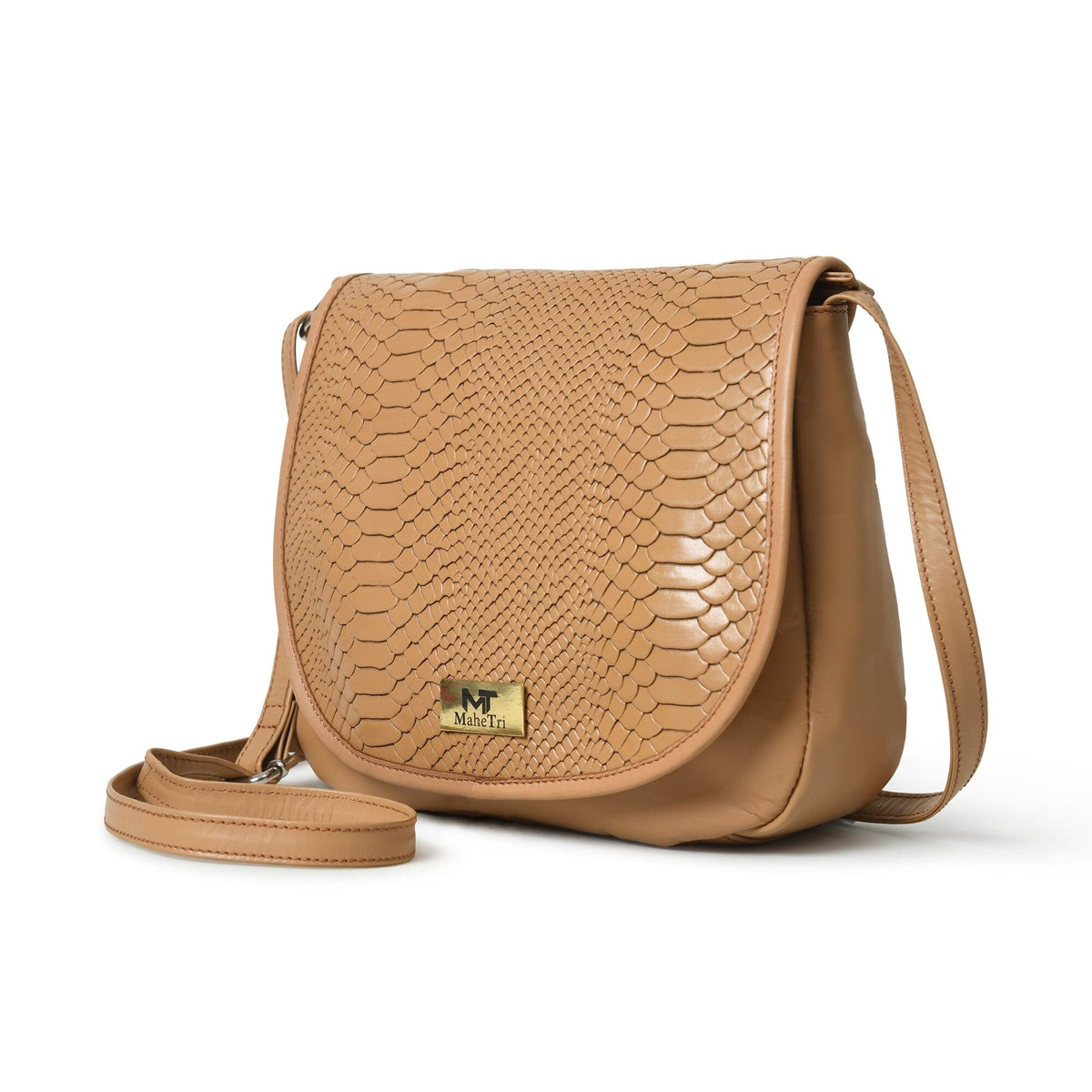 Classy Leather Bags The Croco Satchel- Beige - AVBL MRKT (1)