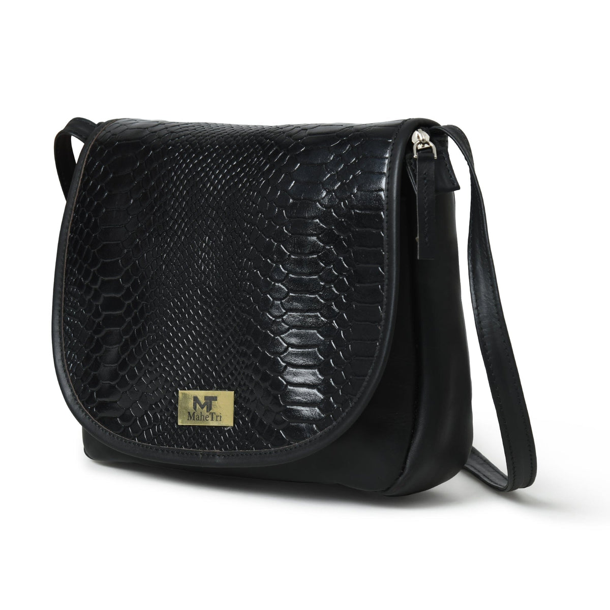 Classy Leather Bags The Croco Satchel- Black - AVBL MRKT (1)