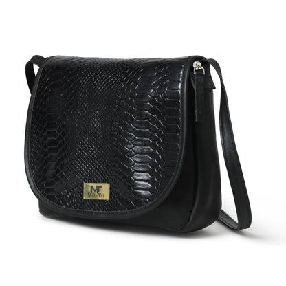 Classy Leather Bags The Croco Satchel- Black - AVBL MRKT (1)