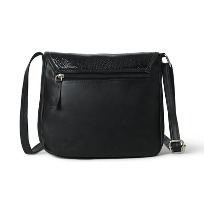 Classy Leather Bags The Croco Satchel- Black - AVBL MRKT (8)